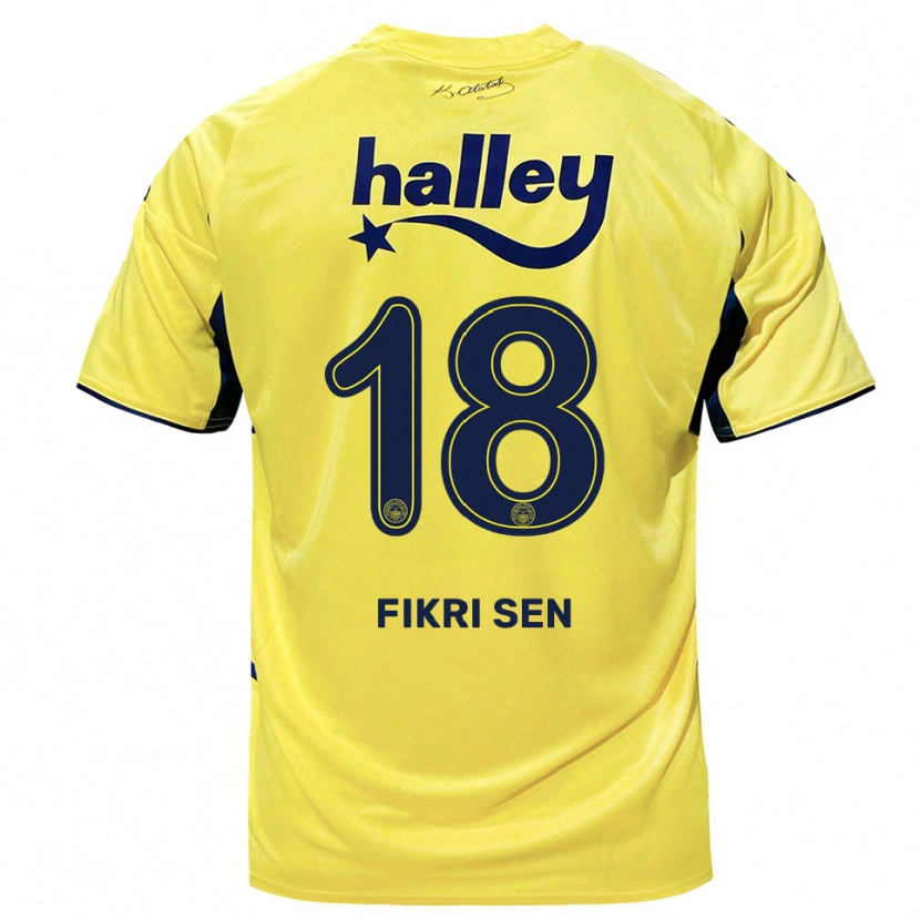Danxen Mulher Camisola Yağız Fikri Şen #18 Amarelo Marinho Alternativa 2025/26 Camisa