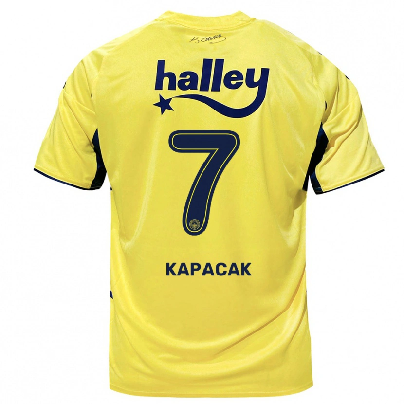 Danxen Mulher Camisola Burak Kapacak #7 Amarelo Marinho Alternativa 2025/26 Camisa