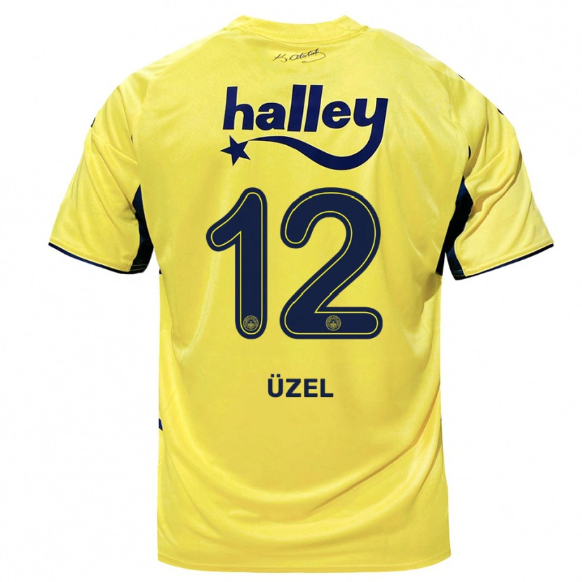 Danxen Mulher Camisola Nevzat Üzel #12 Amarelo Marinho Alternativa 2025/26 Camisa