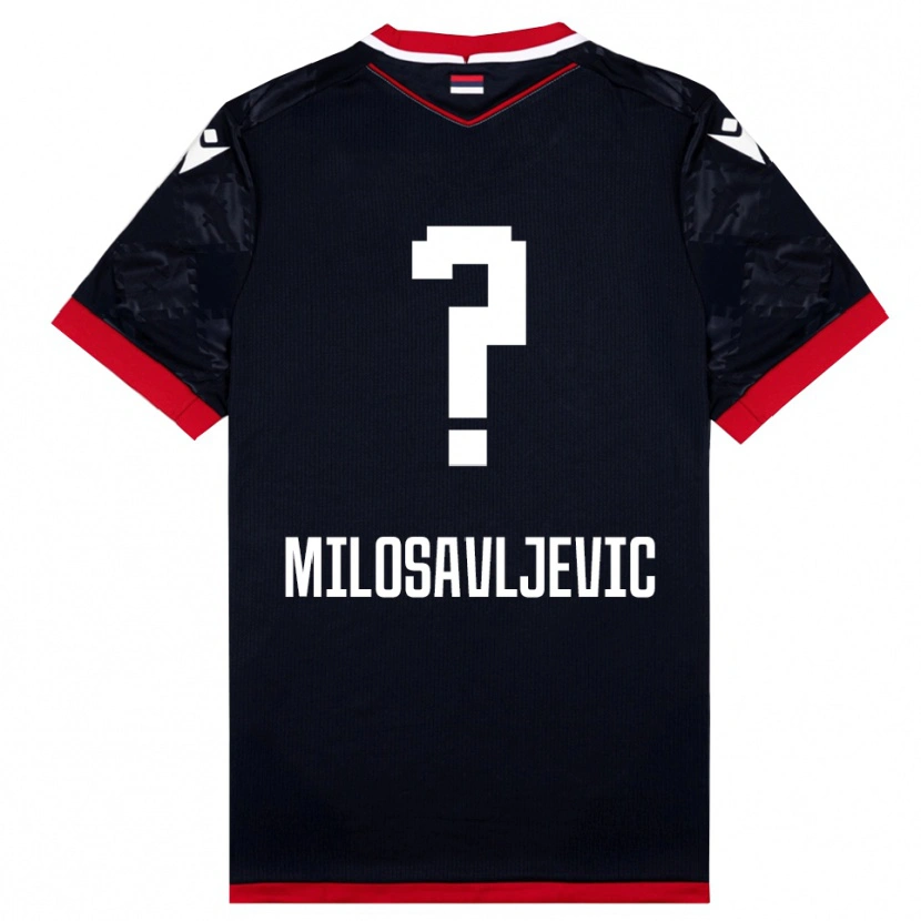 Danxen Mulher Camisola Mihajlo Milosavljevic #0 Preto Vermelho Alternativa 2025/26 Camisa