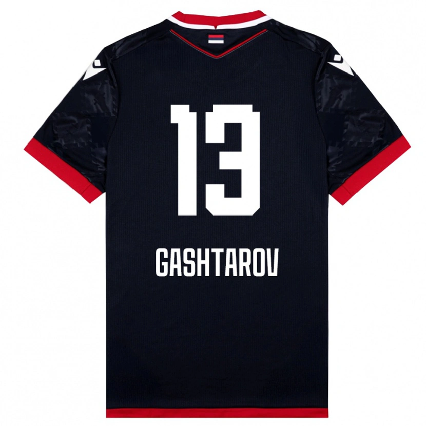 Danxen Mulher Camisola Matej Gashtarov #13 Preto Vermelho Alternativa 2025/26 Camisa