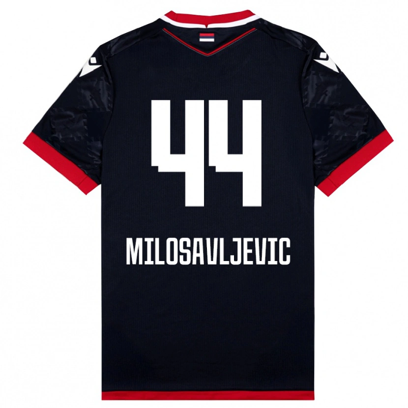 Danxen Mulher Camisola Veljko Milosavljevic #44 Preto Vermelho Alternativa 2025/26 Camisa