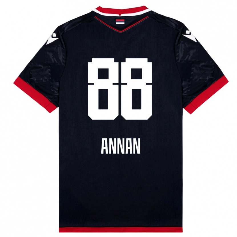 Danxen Mulher Camisola Ebenezer Annan #88 Preto Vermelho Alternativa 2025/26 Camisa