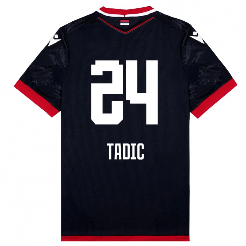 Danxen Mulher Camisola Ilija Tadic #24 Preto Vermelho Alternativa 2025/26 Camisa