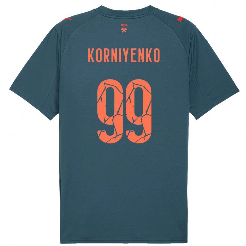 Danxen Mulher Camisola Viktor Korniyenko #99 Marinho Vermelho Alternativa 2025/26 Camisa