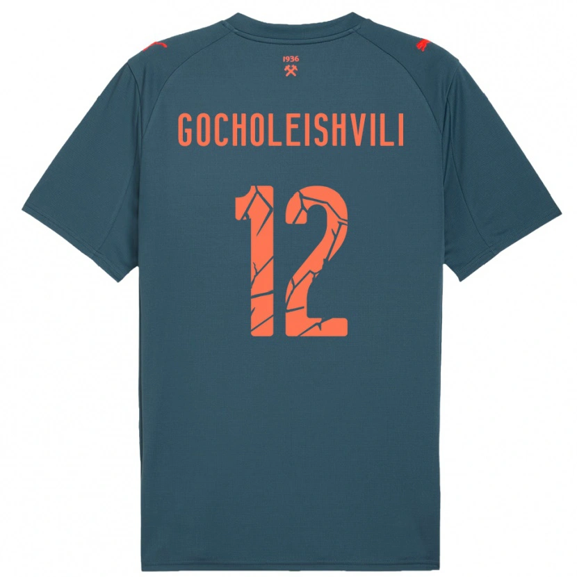 Danxen Mulher Camisola Giorgi Gocholeishvili #12 Marinho Vermelho Alternativa 2025/26 Camisa