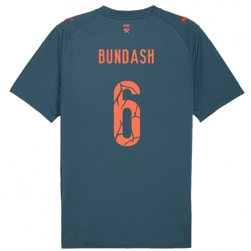 Danxen Mulher Camisola Vasyl Bundash #6 Marinho Vermelho Alternativa 2025/26 Camisa