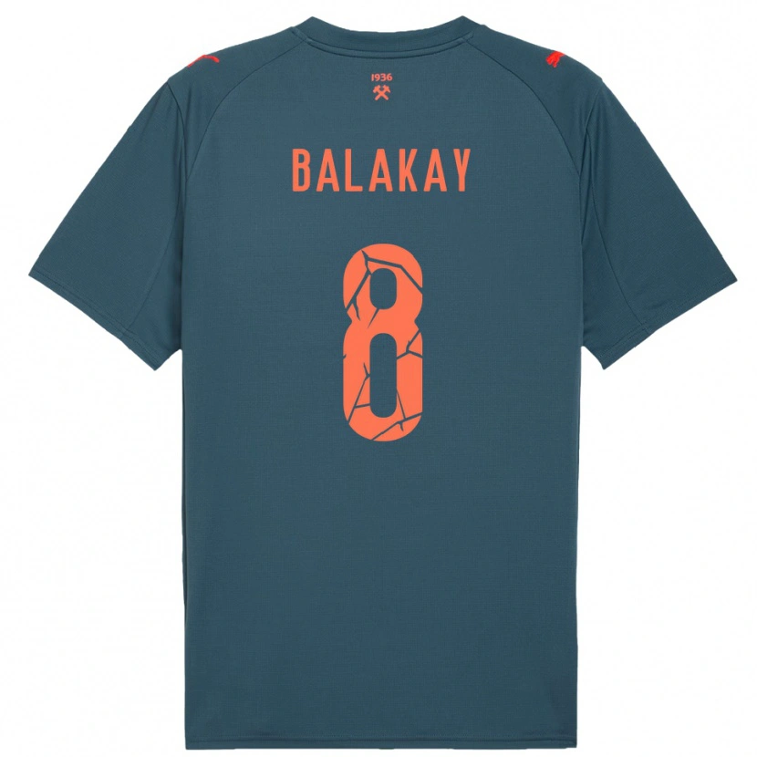 Danxen Mulher Camisola Oleksandr Balakay #8 Marinho Vermelho Alternativa 2025/26 Camisa
