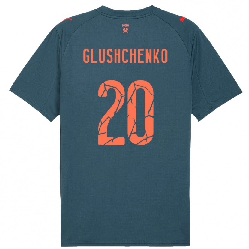 Danxen Mulher Camisola Anton Glushchenko #20 Marinho Vermelho Alternativa 2025/26 Camisa