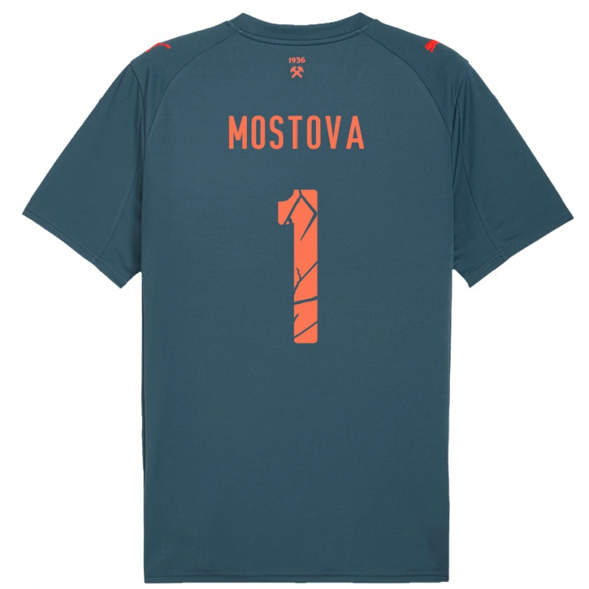 Danxen Mulher Camisola Inha Mostova #1 Marinho Vermelho Alternativa 2025/26 Camisa