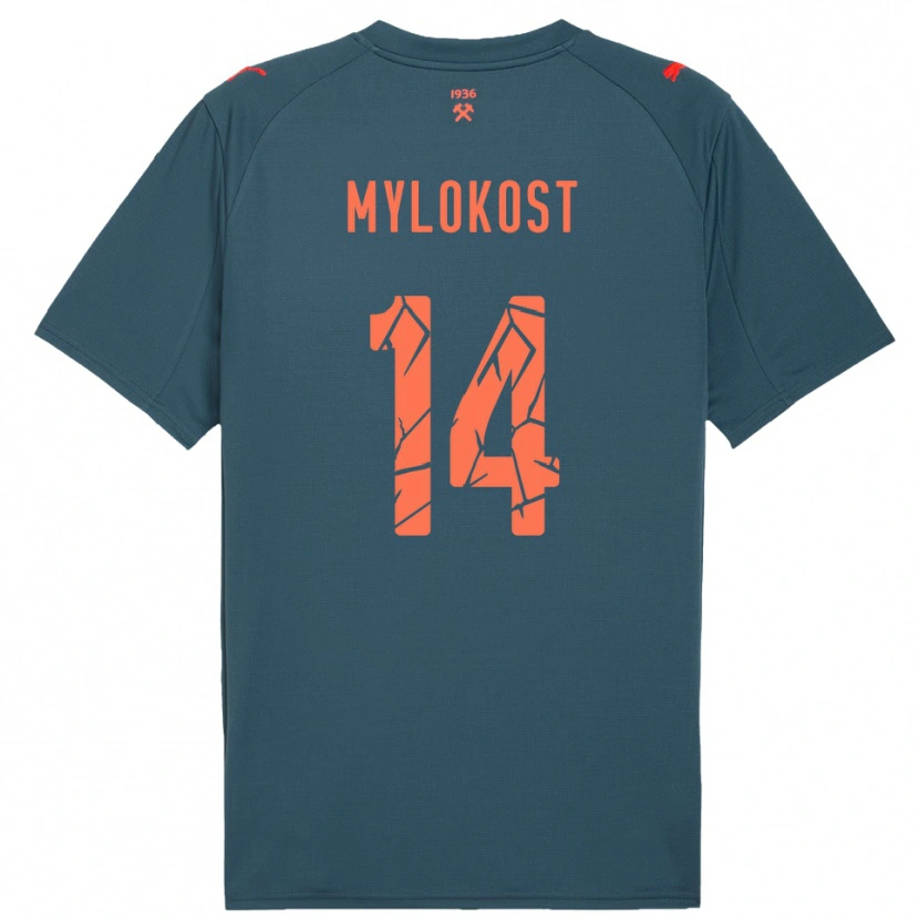 Danxen Mulher Camisola Yaroslav Mylokost #14 Marinho Vermelho Alternativa 2025/26 Camisa