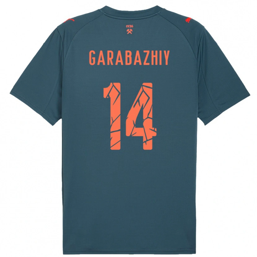 Danxen Mulher Camisola Anton Garabazhiy #14 Marinho Vermelho Alternativa 2025/26 Camisa