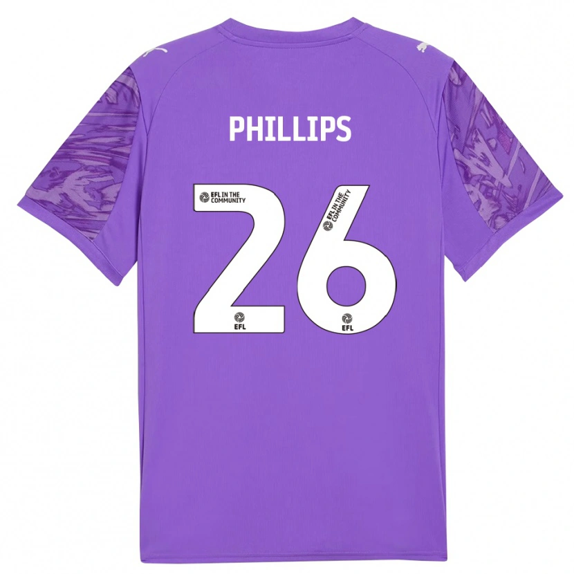 Danxen Criança Noah Phillips #26 Roxo Escuro Camisola Guarda-Redes 2025/26 Camisa