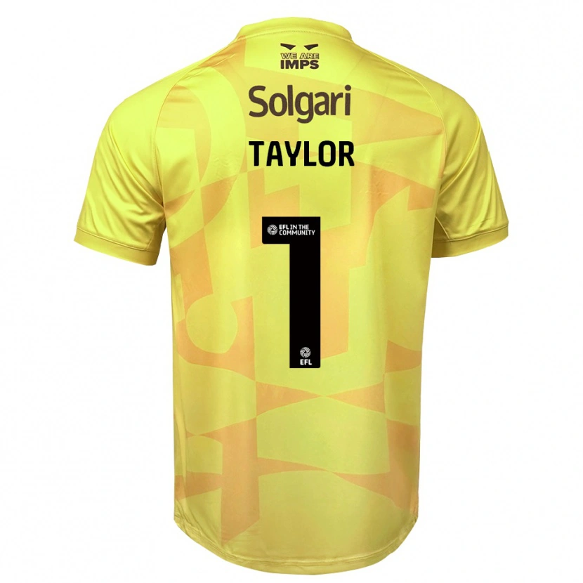 Danxen Criança Jaden Taylor #1 Preto Amarelo Camisola Guarda-Redes 2025/26 Camisa