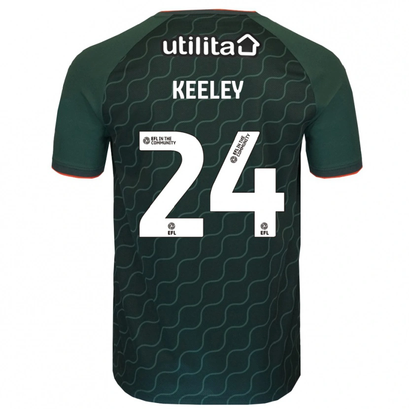 Danxen Criança Josh Keeley #24 Verde Escuro Camisola Guarda-Redes 2025/26 Camisa