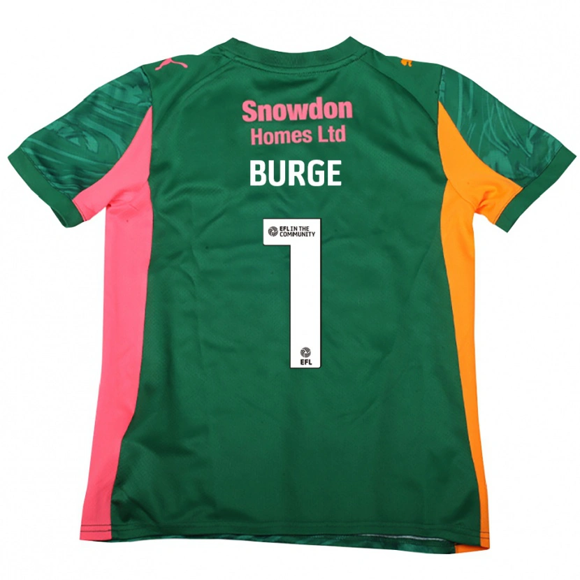 Danxen Criança Lee Burge #1 Rosa Verde Escuro Camisola Guarda-Redes 2025/26 Camisa