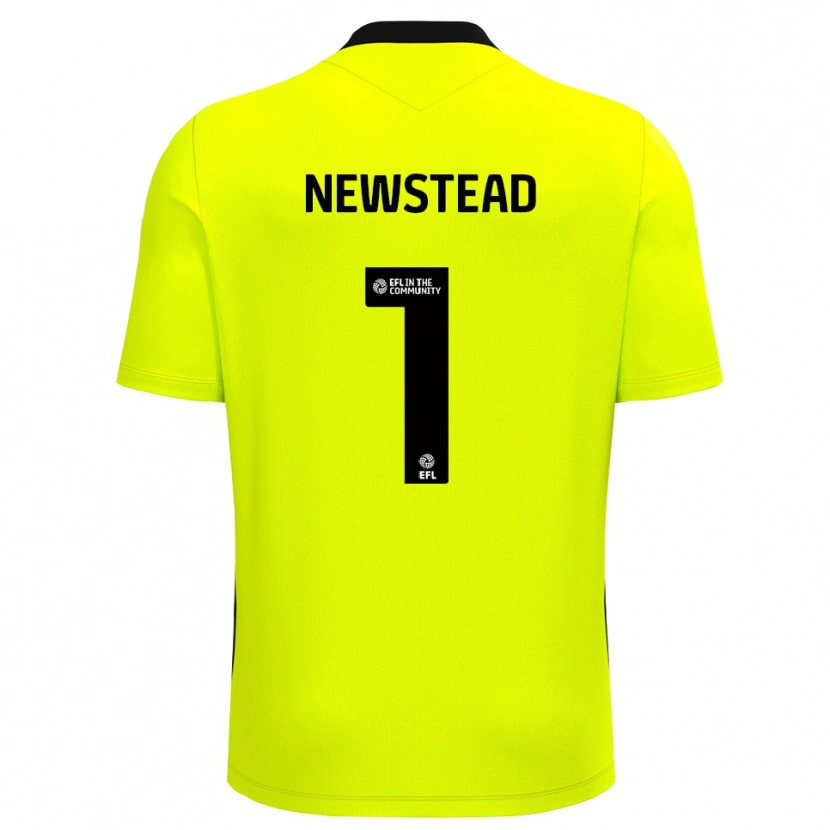 Danxen Criança Jamie-Louise Newstead #1 Preto Amarelo Camisola Guarda-Redes 2025/26 Camisa