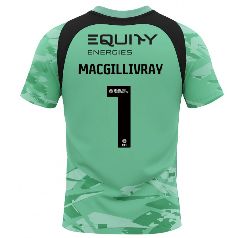 Danxen Criança Craig MacGillivray #1 Preto Verde Claro Camisola Guarda-Redes 2025/26 Camisa