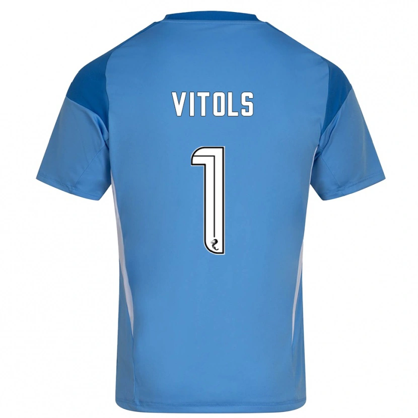 Danxen Criança Rodrigo Vitols #1 Branco Azul Camisola Guarda-Redes 2025/26 Camisa