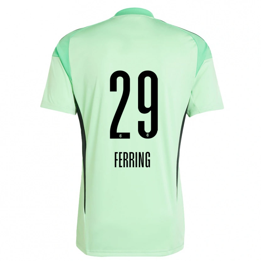 Danxen Criança Johannes Ferring #29 Verde Claro Preto Camisola Guarda-Redes 2025/26 Camisa