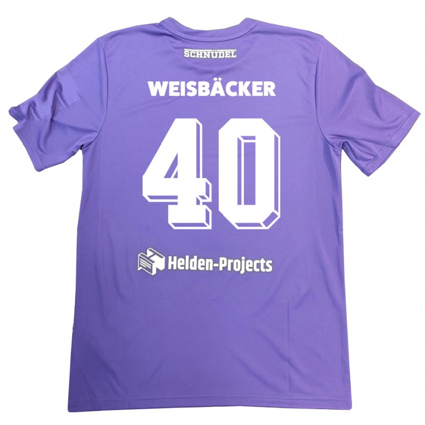 Danxen Criança Maximilian Weisbäcker #40 Roxo Branco Camisola Guarda-Redes 2025/26 Camisa