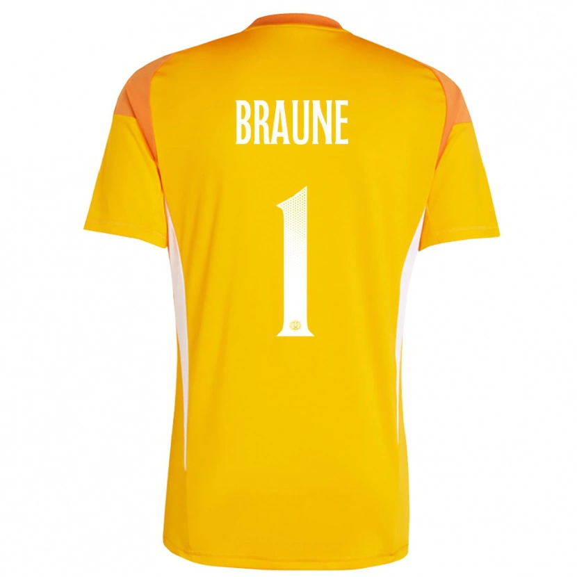 Danxen Criança Maximilian Braune #1 Laranja Branco Camisola Guarda-Redes 2025/26 Camisa