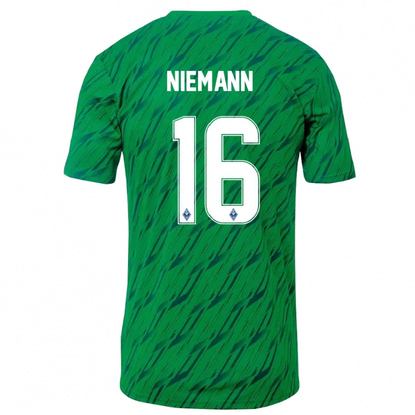 Danxen Criança Jan Niemann #16 Verde Branco Camisola Guarda-Redes 2025/26 Camisa