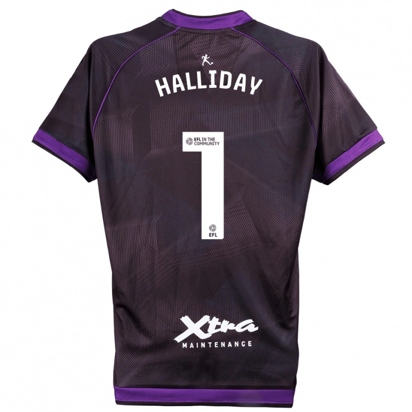 Danxen Criança Joel Halliday #1 Branco Roxo Camisola Guarda-Redes 2025/26 Camisa