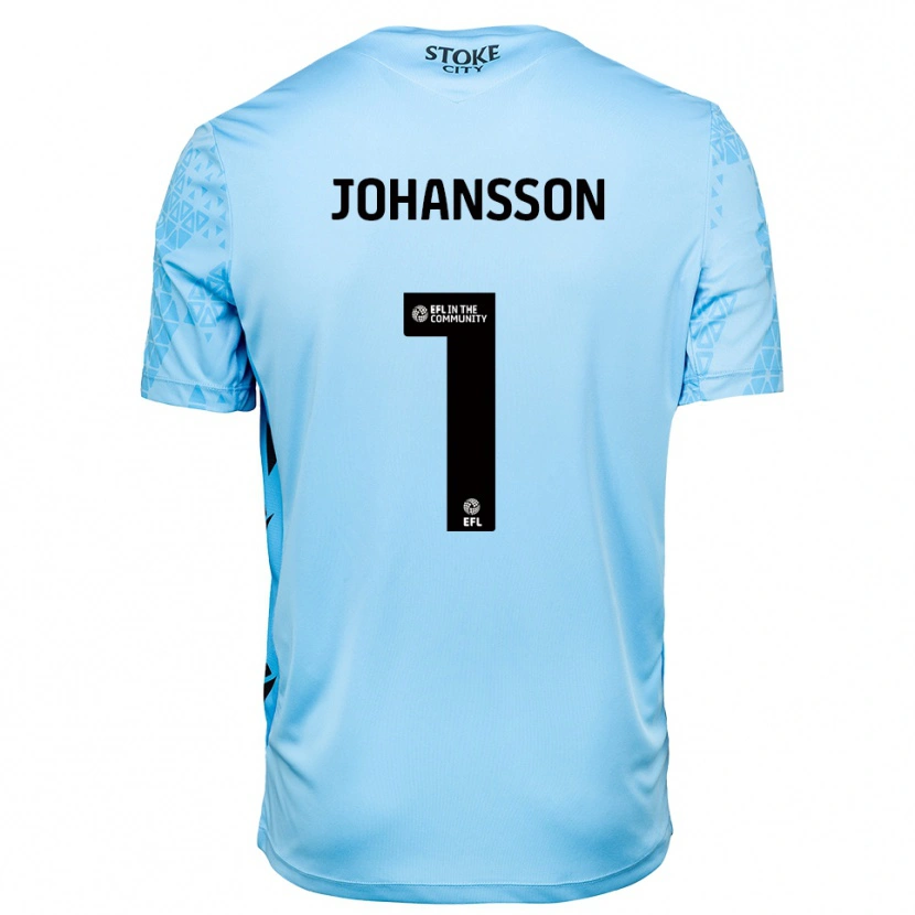 Danxen Criança Viktor Johansson #1 Azul Céu Preto Camisola Guarda-Redes 2025/26 Camisa