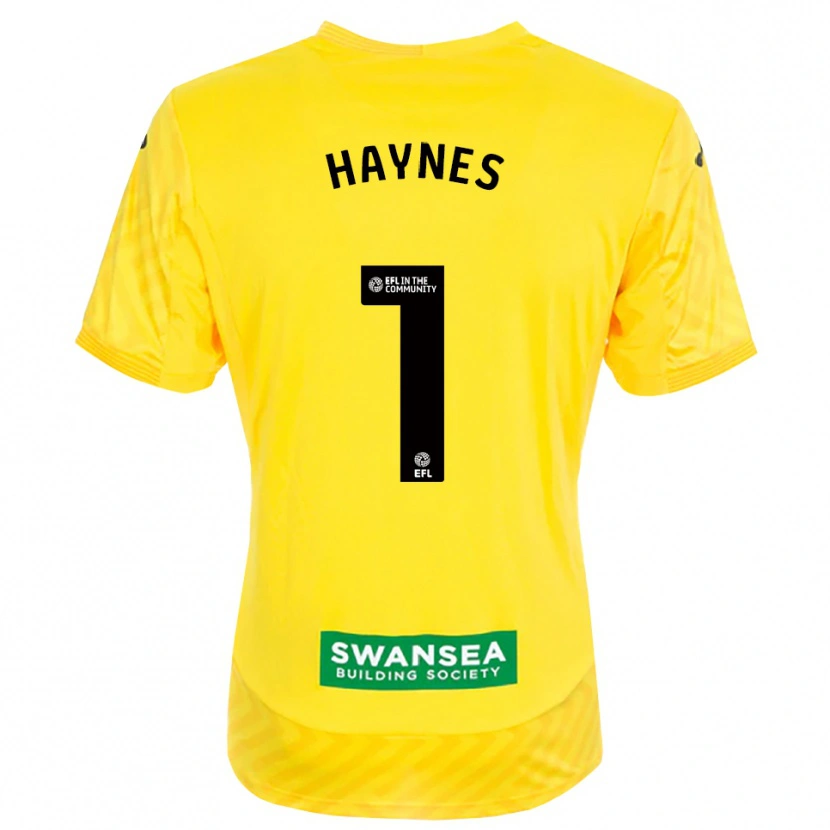 Danxen Criança Charlie Haynes #1 Amarelo Preto Camisola Guarda-Redes 2025/26 Camisa