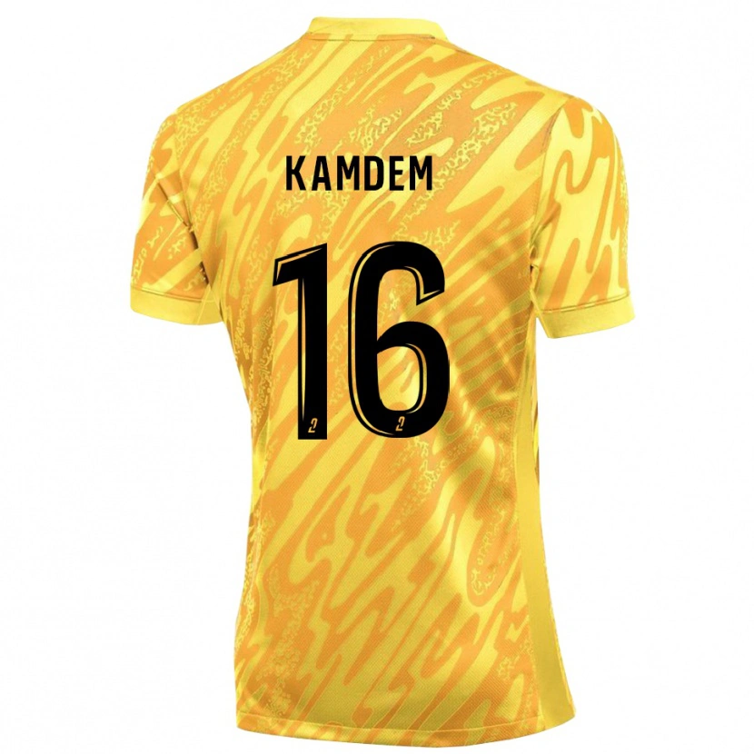 Danxen Criança Kevin Kamdem #16 Amarelo Laranja Camisola Guarda-Redes 2025/26 Camisa