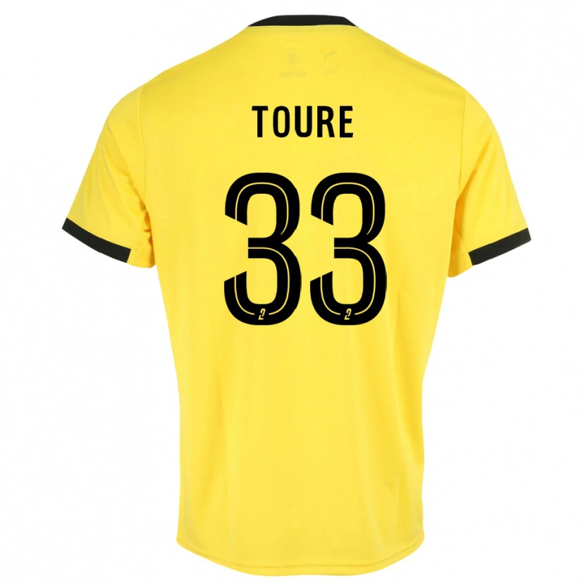 Danxen Criança Almami Touré #33 Amarelo Preto Camisola Guarda-Redes 2025/26 Camisa