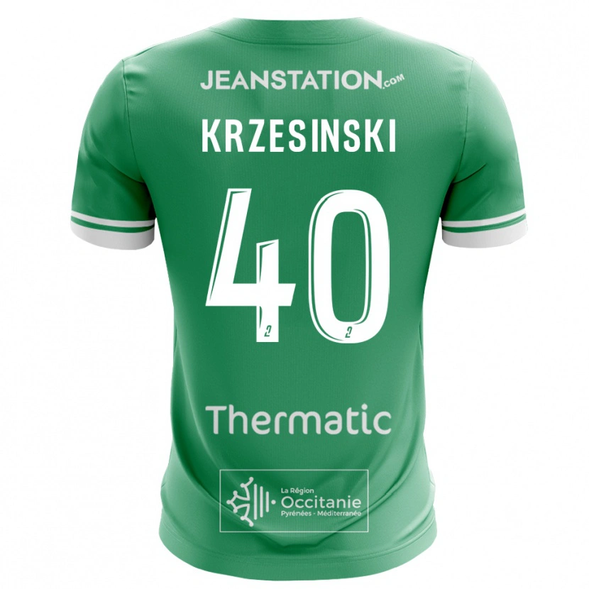 Danxen Criança Clément Krzesinski #40 Verde Branco Camisola Guarda-Redes 2025/26 Camisa