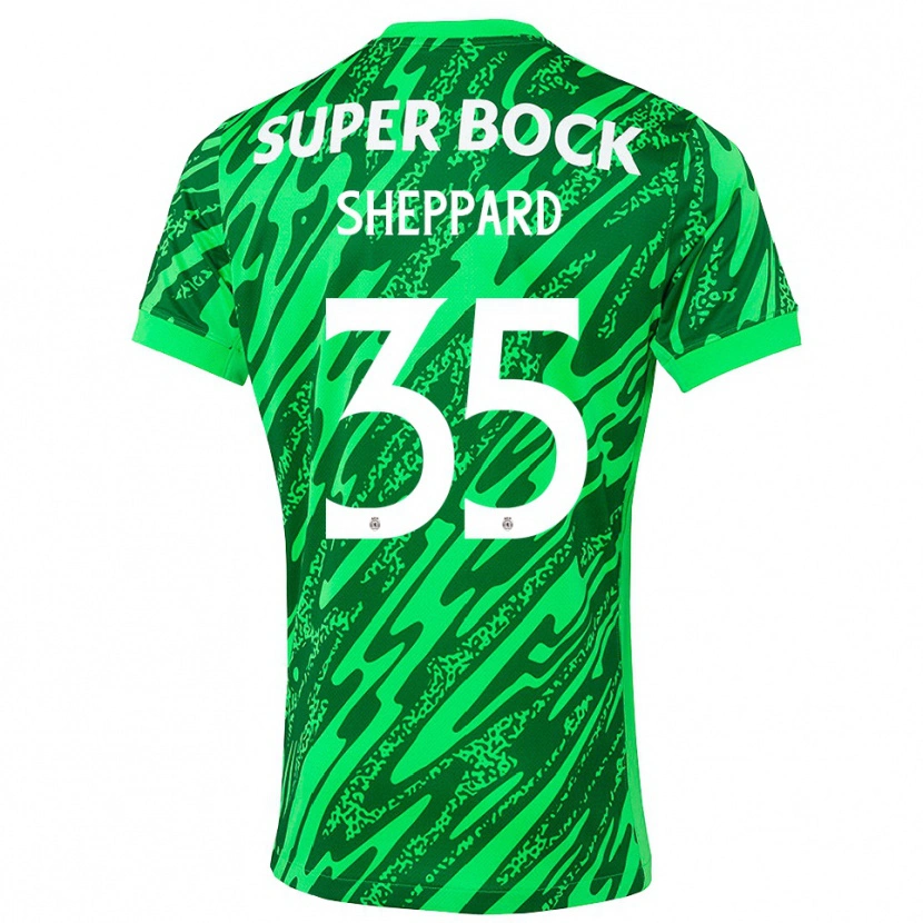 Danxen Criança Catriona Sheppard #35 Verde Branco Camisola Guarda-Redes 2025/26 Camisa