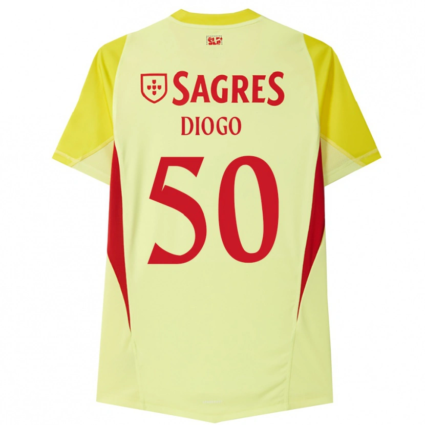 Danxen Criança Diogo Ferreira #50 Amarelo Vermelho Camisola Guarda-Redes 2025/26 Camisa