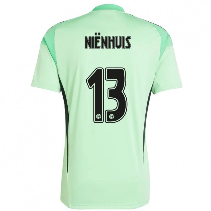 Danxen Criança Lois Niënhuis #13 Verde Claro Preto Camisola Guarda-Redes 2025/26 Camisa