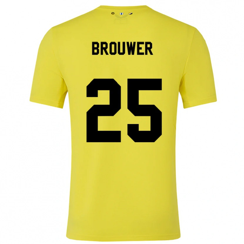 Danxen Criança Michael Brouwer #25 Amarelo Preto Camisola Guarda-Redes 2025/26 Camisa