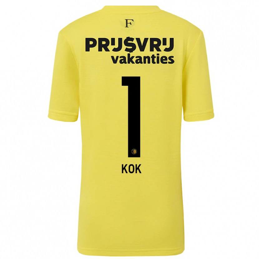 Danxen Criança Stefan Kok #1 Amarelo Preto Camisola Guarda-Redes 2025/26 Camisa