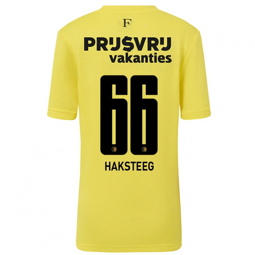 Danxen Criança Tim Haksteeg #66 Amarelo Preto Camisola Guarda-Redes 2025/26 Camisa
