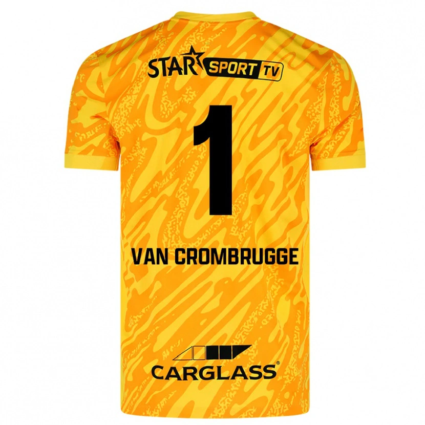 Danxen Criança Hendrik Van Crombrugge #1 Laranja Amarelo Preto Camisola Guarda-Redes 2025/26 Camisa