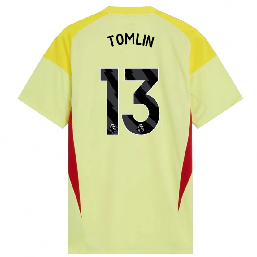Danxen Criança Jack Tomlin #13 Amarelo Vermelho Preto Camisola Guarda-Redes 2025/26 Camisa