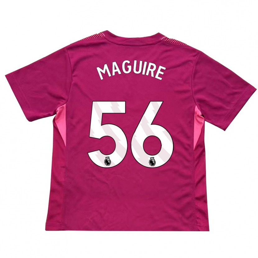 Danxen Criança Aaron Maguire #56 Rosa Branco Camisola Guarda-Redes 2025/26 Camisa