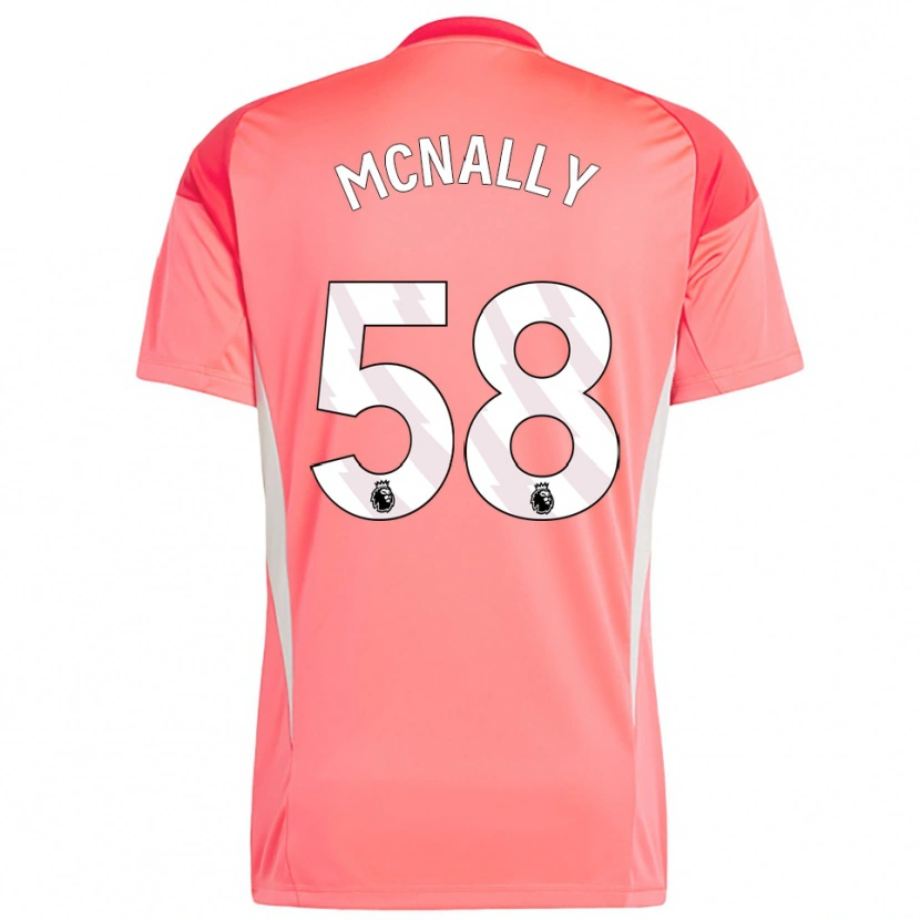 Danxen Criança Alfie McNally #58 Vermelho Branco Camisola Guarda-Redes 2025/26 Camisa