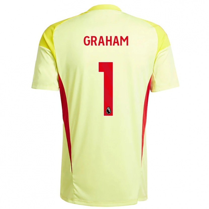 Danxen Criança Ally Graham #1 Amarelo Claro Laranja Camisola Guarda-Redes 2025/26 Camisa