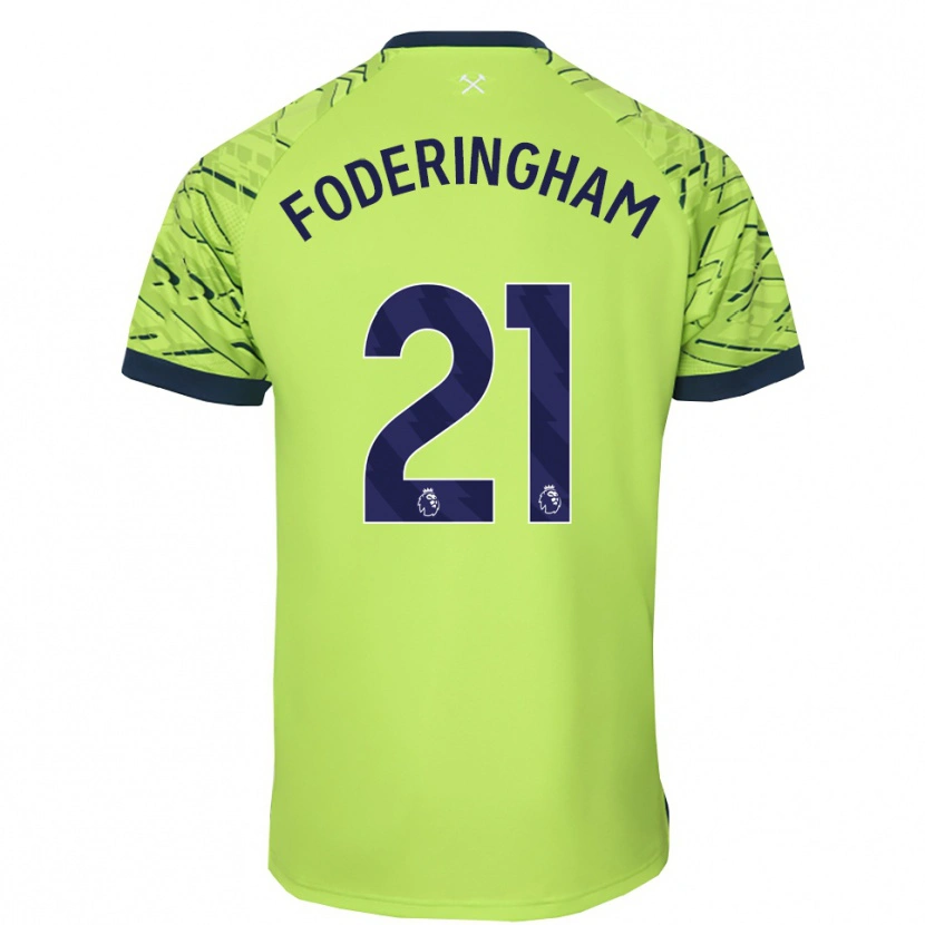 Danxen Criança Wes Foderingham #21 Verde Fluorescente Camisola Guarda-Redes 2025/26 Camisa