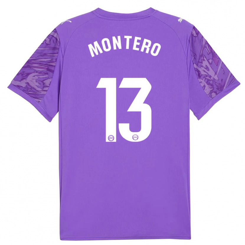 Danxen Criança Rubén Montero #13 Roxo Branco Camisola Guarda-Redes 2025/26 Camisa