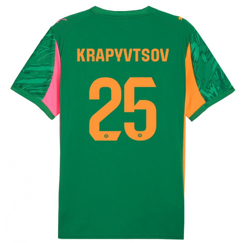 Danxen Criança Vladyslav Krapyvtsov #25 Verde Laranja Camisola Guarda-Redes 2025/26 Camisa
