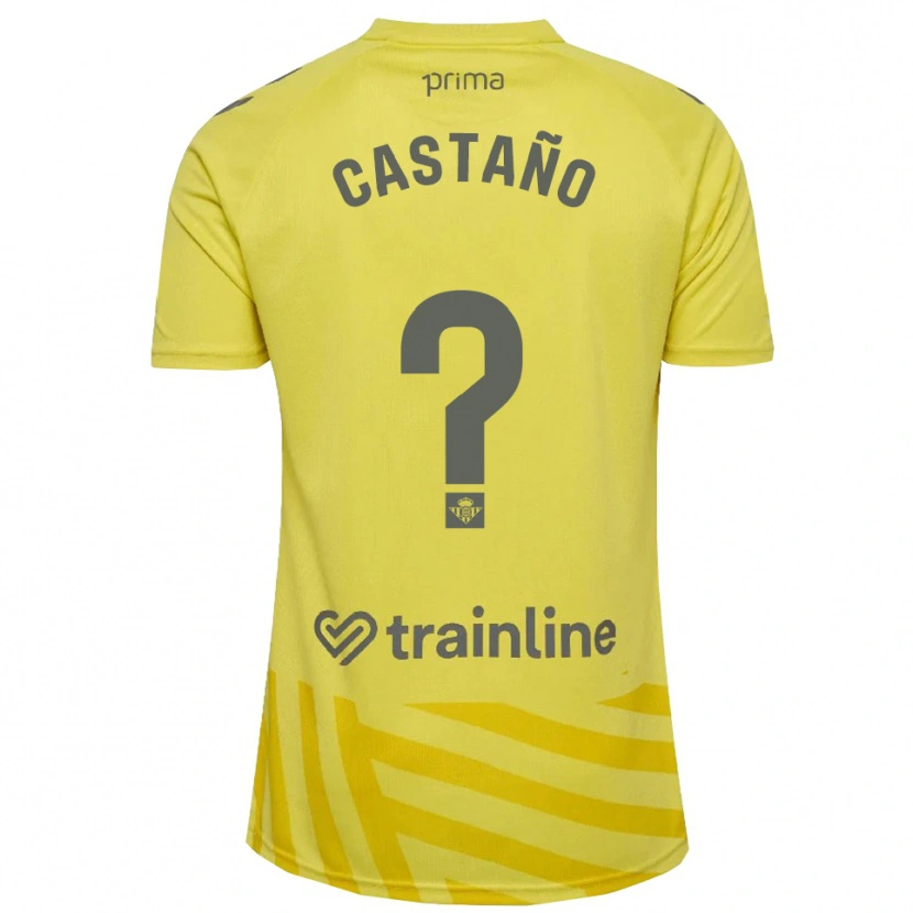 Danxen Criança Jesús Castaño #0 Amarelo Cinza Camisola Guarda-Redes 2025/26 Camisa