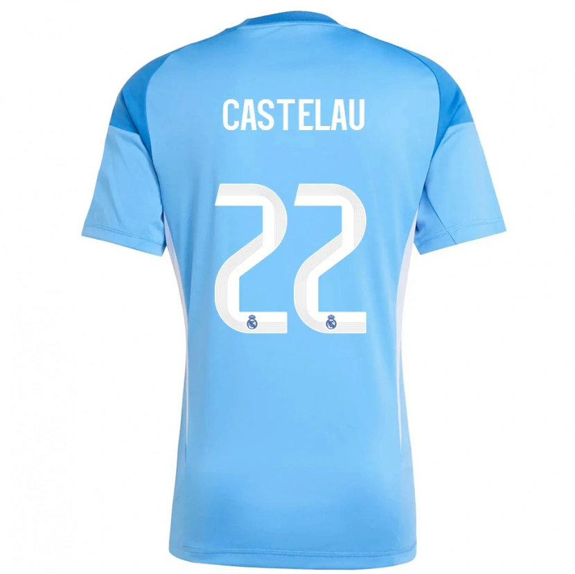 Danxen Criança Alber Castelau #22 Azul Céu Branco Camisola Guarda-Redes 2025/26 Camisa