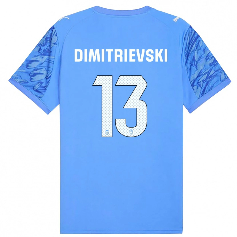 Danxen Criança Stole Dimitrievski #13 Azul Branco Camisola Guarda-Redes 2025/26 Camisa